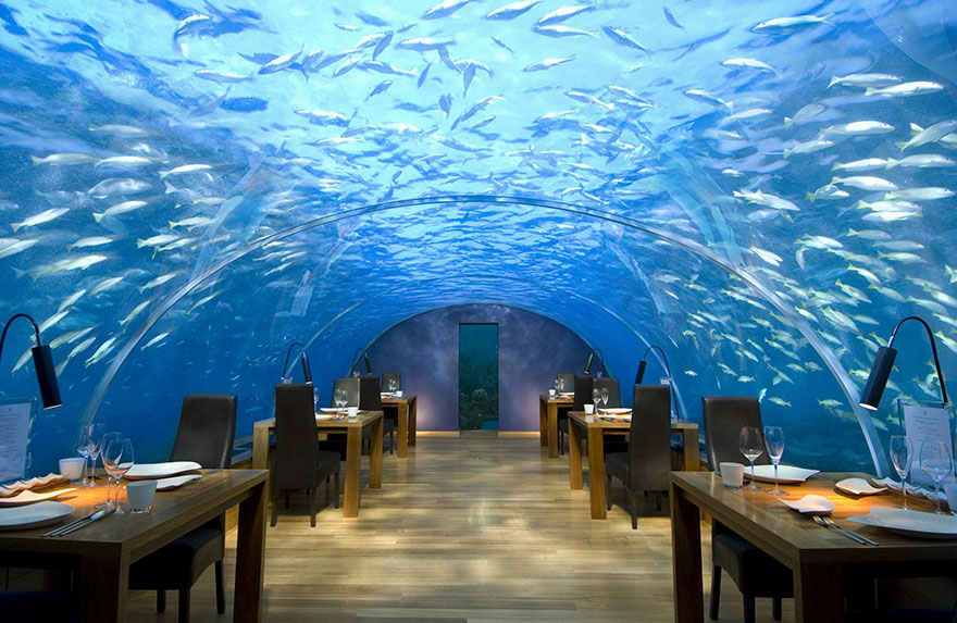 5) Restaurantul „Ithaa Undersea”, Alif Dhaal Atoll, Maldive